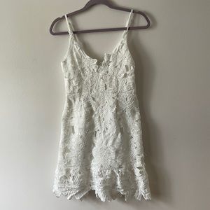 Size 6 white dress with floral lace detail
